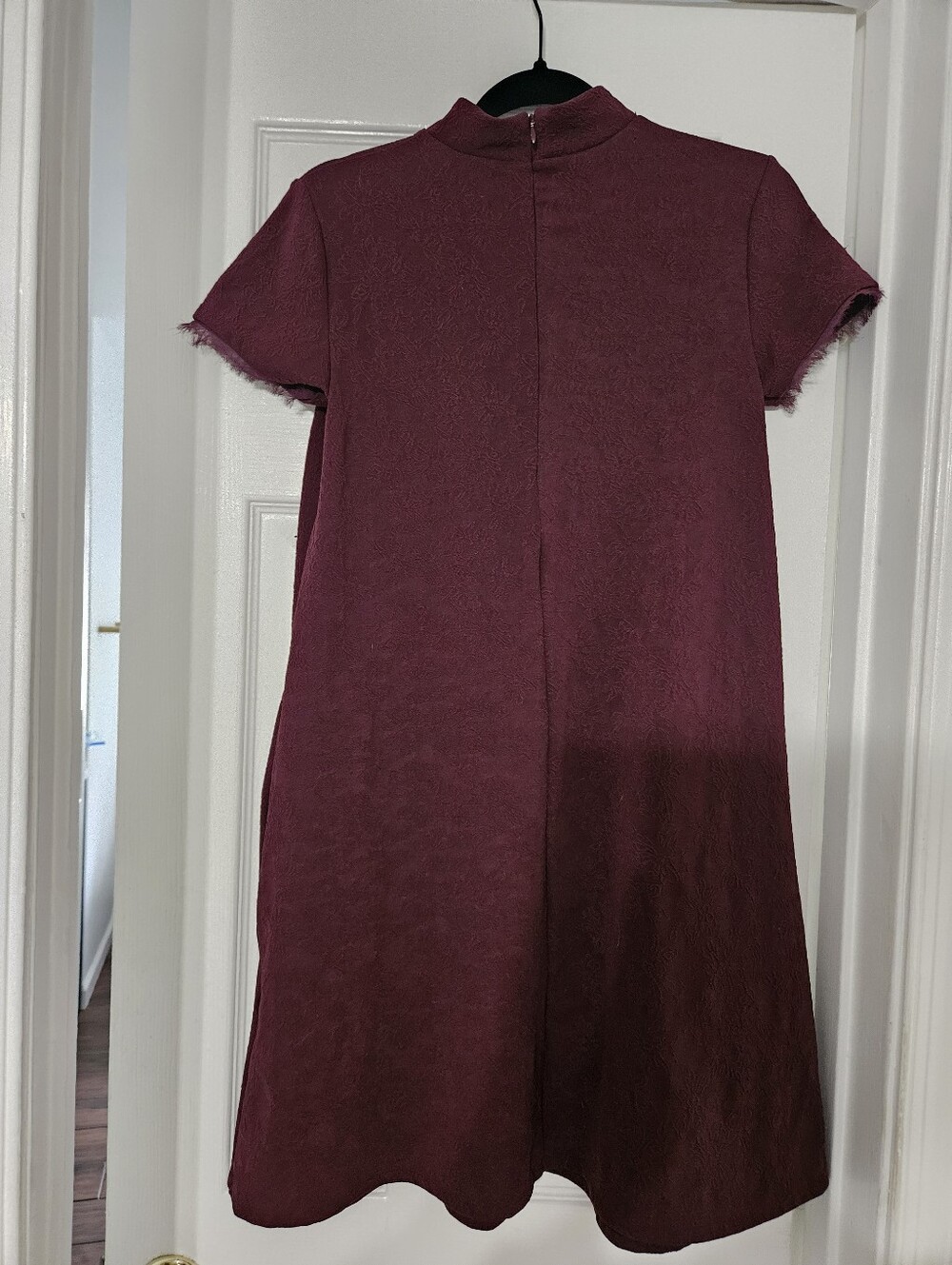 Simply Vera Vera Wang Burgundy Textured Mock Neck Dress - Picture 3 of 4